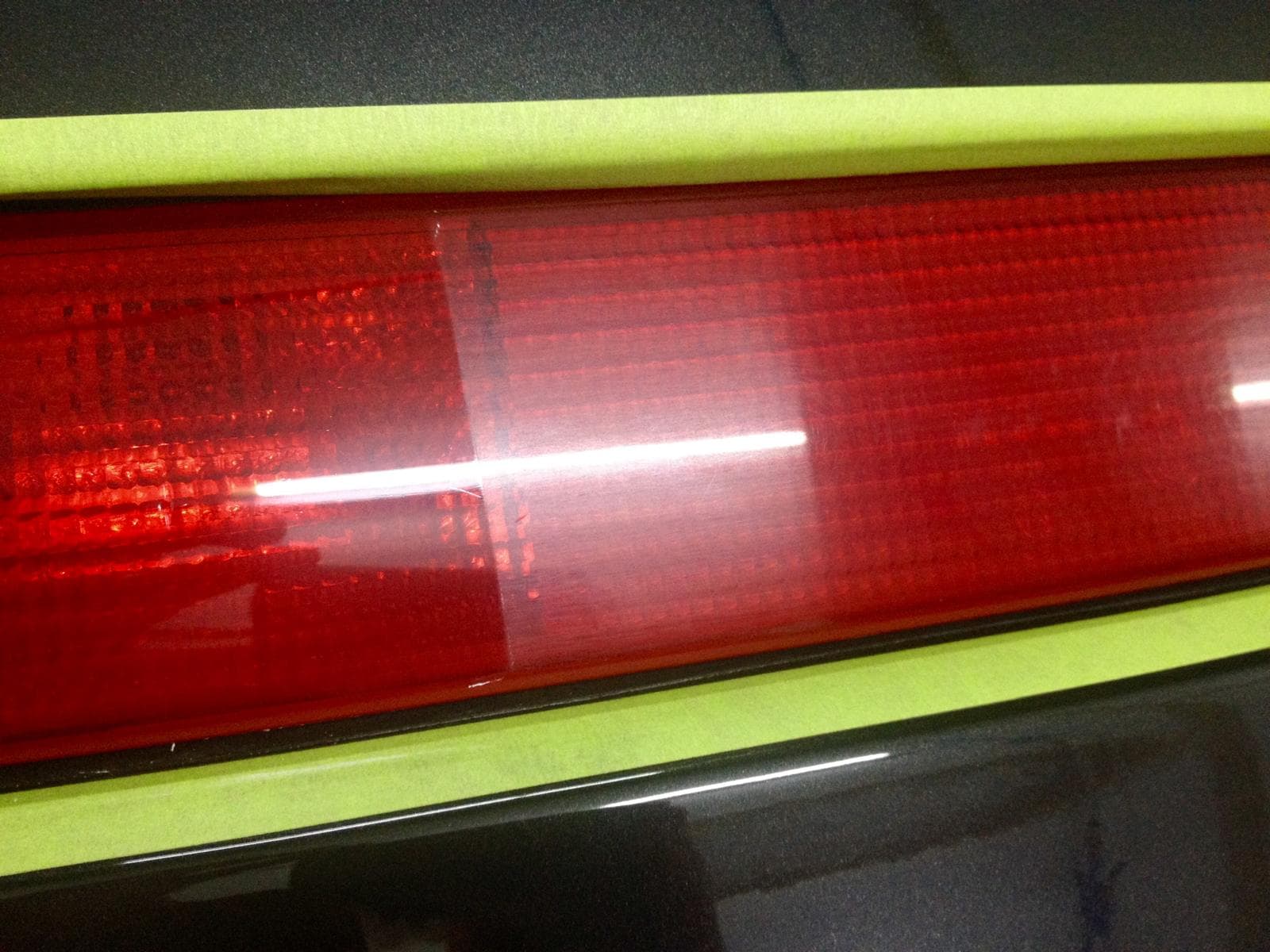 Restored taillight showing perfect clarity and color