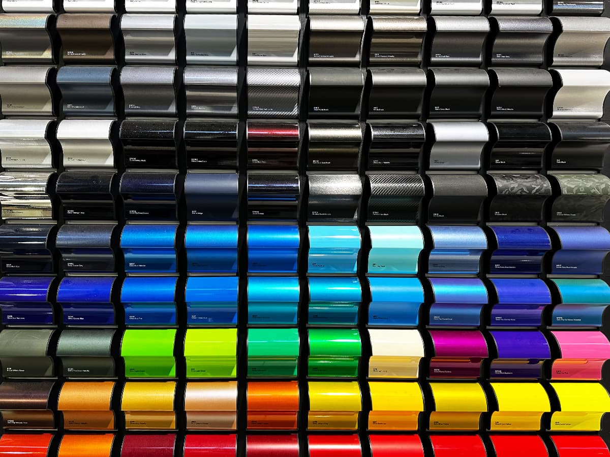 Extensive range of vinyl wrap color options and finishes
