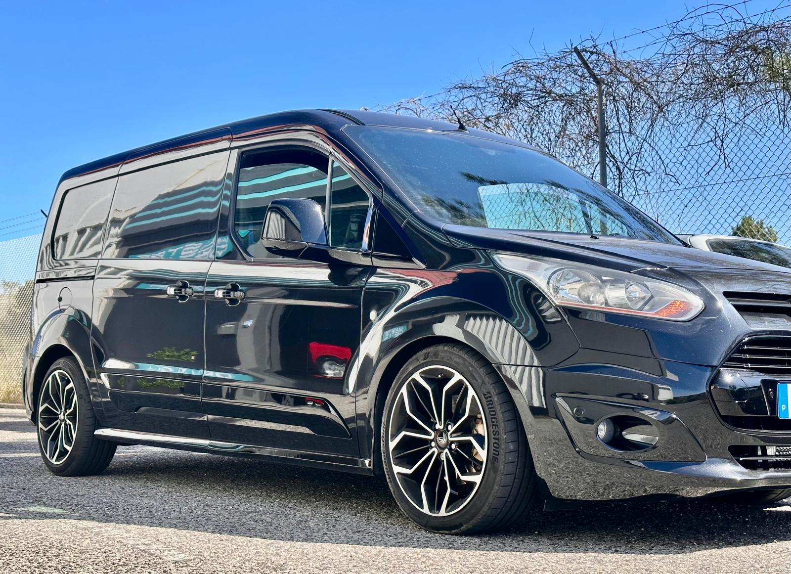 Black Ford Transit Custom van with Paint Protection Film and ceramic coating completed