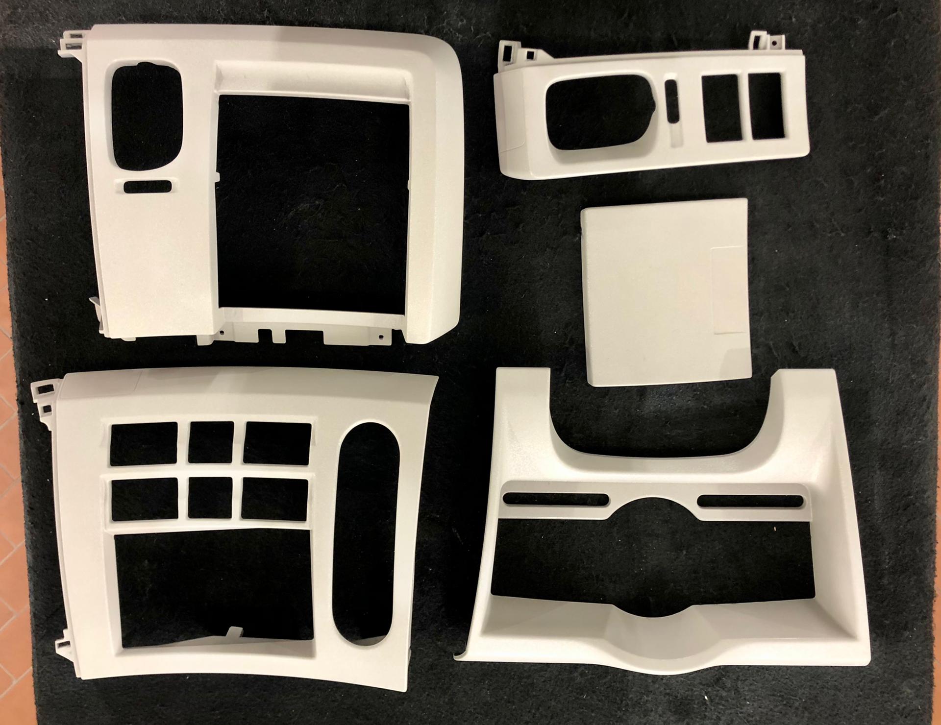 Restored white interior plastic trim pieces