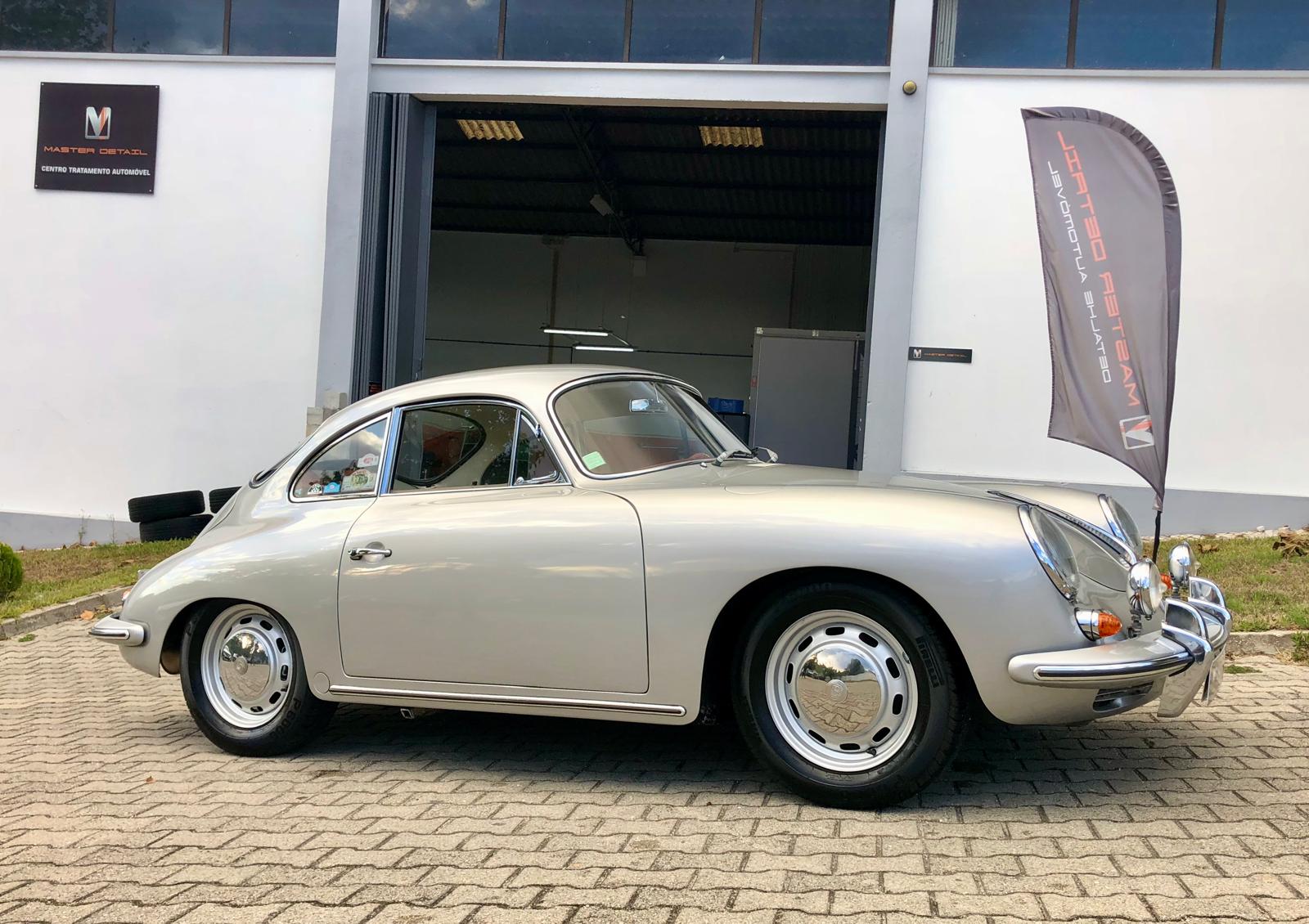 Silver Porsche 356 Coupe after full detail